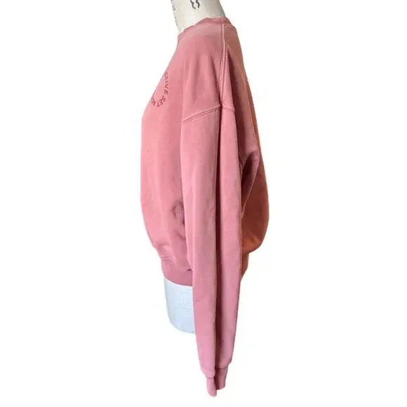 Set Active Crewneck Cotton Sweatshirt in Dusty Rose Size Small - Picture 3 of 7
